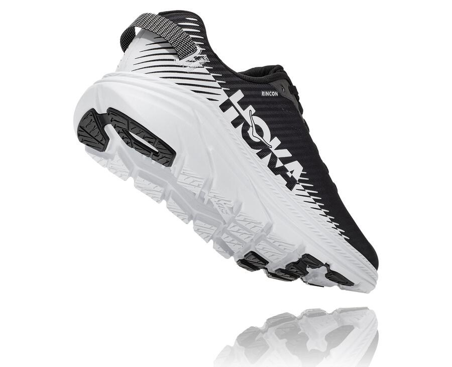 Hoka Australia One One Rincon 2 - Womens Running Shoes Black/White - EKLPF-3912